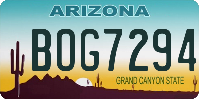 AZ license plate BOG7294