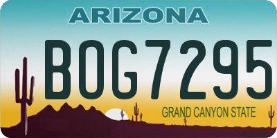 AZ license plate BOG7295