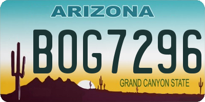 AZ license plate BOG7296