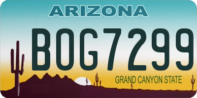 AZ license plate BOG7299