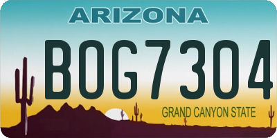 AZ license plate BOG7304