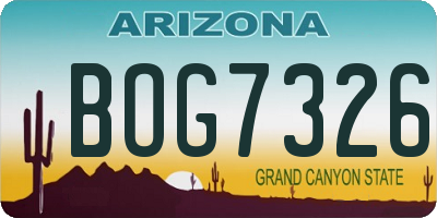 AZ license plate BOG7326