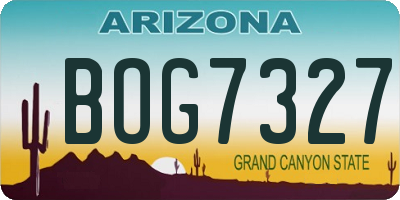 AZ license plate BOG7327