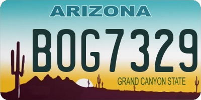 AZ license plate BOG7329