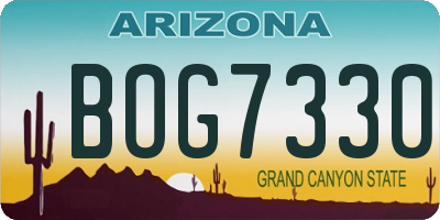 AZ license plate BOG7330