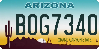 AZ license plate BOG7340