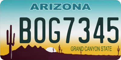 AZ license plate BOG7345