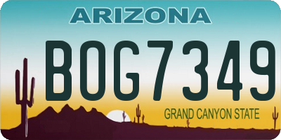 AZ license plate BOG7349