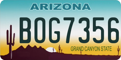 AZ license plate BOG7356