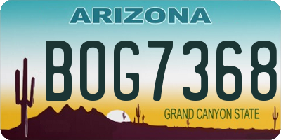 AZ license plate BOG7368