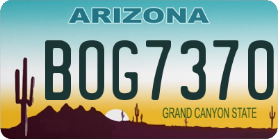 AZ license plate BOG7370