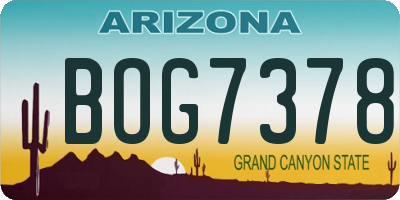 AZ license plate BOG7378