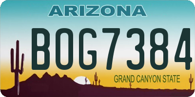 AZ license plate BOG7384