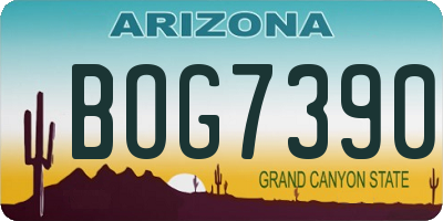 AZ license plate BOG7390