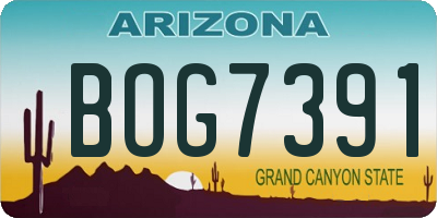 AZ license plate BOG7391