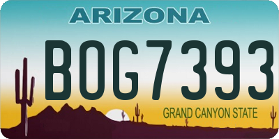 AZ license plate BOG7393