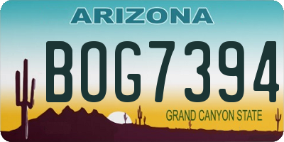 AZ license plate BOG7394
