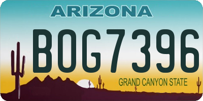 AZ license plate BOG7396