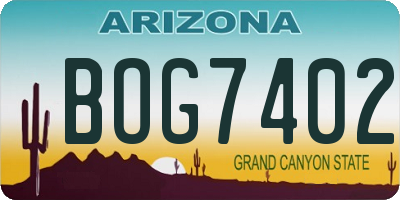 AZ license plate BOG7402