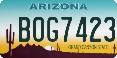 AZ license plate BOG7423