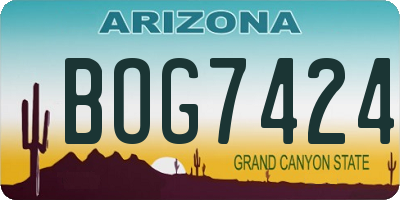 AZ license plate BOG7424