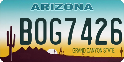 AZ license plate BOG7426