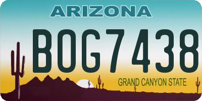 AZ license plate BOG7438