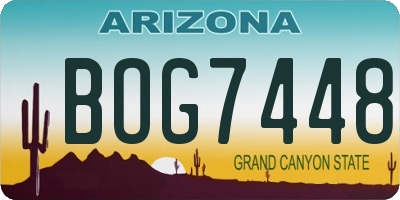 AZ license plate BOG7448
