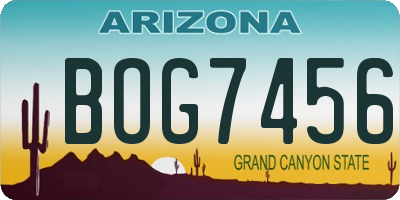 AZ license plate BOG7456