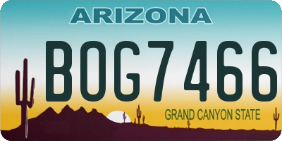 AZ license plate BOG7466