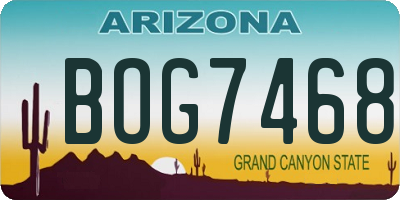 AZ license plate BOG7468