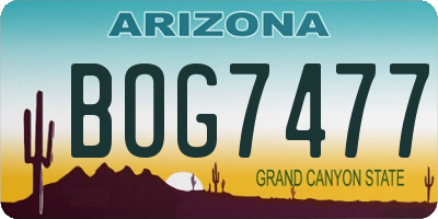 AZ license plate BOG7477