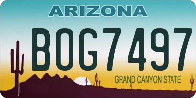 AZ license plate BOG7497