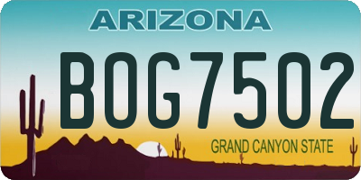 AZ license plate BOG7502
