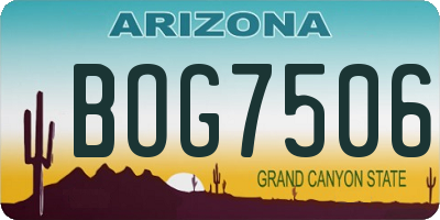 AZ license plate BOG7506