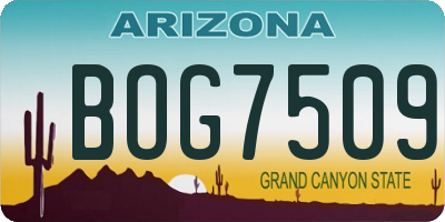 AZ license plate BOG7509