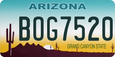 AZ license plate BOG7520