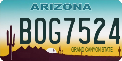 AZ license plate BOG7524