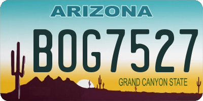 AZ license plate BOG7527