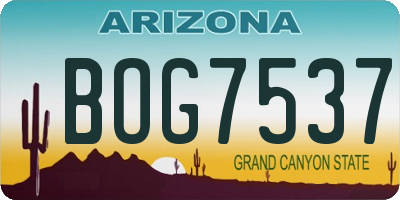 AZ license plate BOG7537