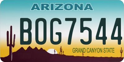 AZ license plate BOG7544