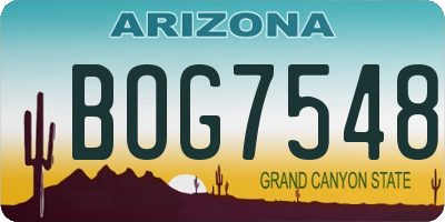 AZ license plate BOG7548