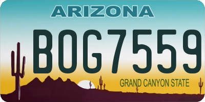 AZ license plate BOG7559