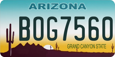 AZ license plate BOG7560