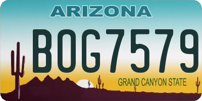 AZ license plate BOG7579