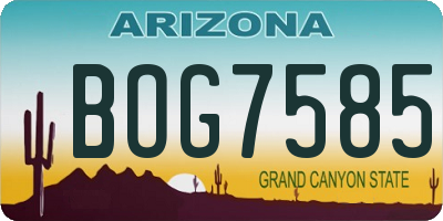 AZ license plate BOG7585