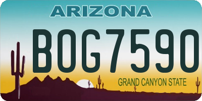 AZ license plate BOG7590