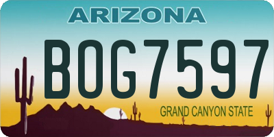 AZ license plate BOG7597