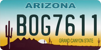 AZ license plate BOG7611