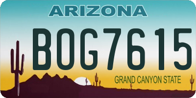 AZ license plate BOG7615
